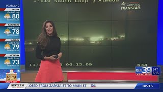 FOGGY MORNING - Patchy fog with low visibility around Houston