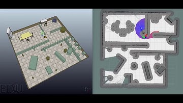 How Simulated Robot Discovers Environment - Autonomous Navigation (SLAM + GDWA_RHC + D* Lite)