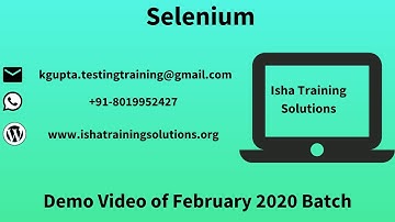 Selnium with Java Demo. Pls call / whatsapp us on +91-8019952427 to enroll