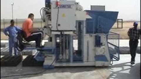 Concrete block making machine movable