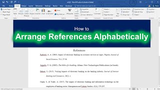 How to Arrange References in Alphabetical Order || Alphabetizing References