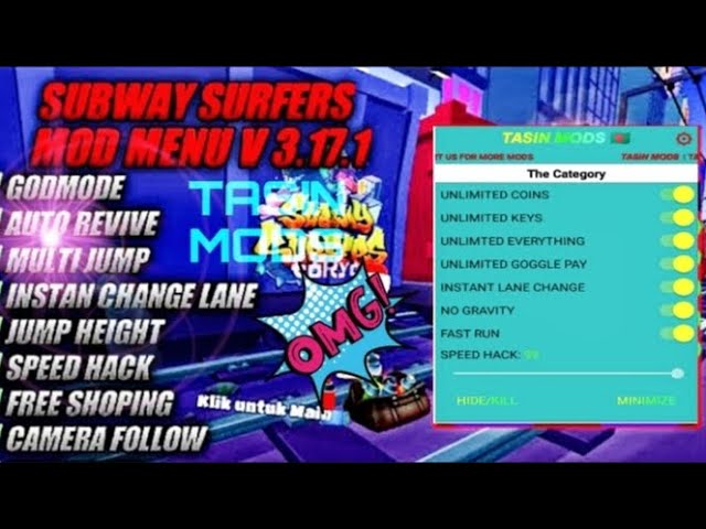 Subway Surfers v2.38.0 Advanced Mod Menu Apk V4 [God Hack,Speed Hack,All In  One Vip etc.] 