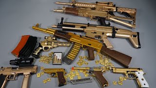 Golden Toy Gun  AK47 Nerf Gun  Luger P08 Airsoft  PPK  FN SCAR  Toy Guns Collection