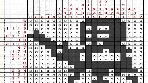 Picross（Logic puzzle）playing with Excel sheet No8