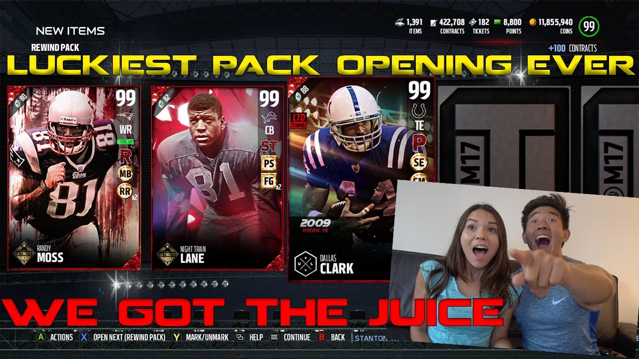 PACK GODS! LUCKIEST PACK OPENING! MADDEN 17 ULTIMATE TEAM
