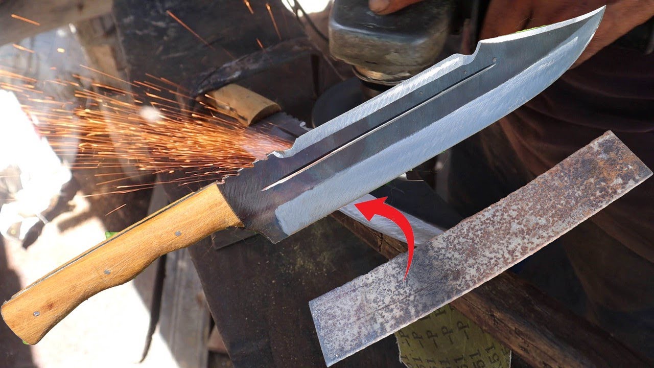 Knife Making Making A Hunting Knife From Leaf Spring. YouTube