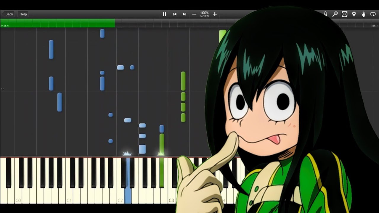 Odd Future - Boku no Hero Academia season 3 OP (synthesia piano tutorial)