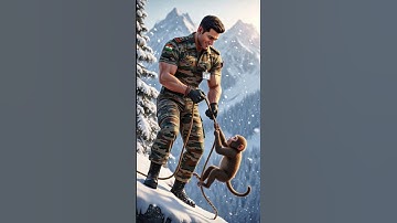 🇮🇳 Indian Army Rescues Monkey from Trench🔥 | AI Story #ai #aistory #army #indianarmy #shorts