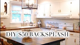 DIY $50 BACKSPLASH | Easy Paneled V-Groove