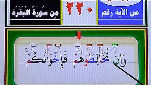 مقطع قرآنِي بالتجويد ـ كيف نقرأه  قراءة صحيحة ونكتبه رائع رائع  الدَّرس الثانِي من الآيَـة  220 من س