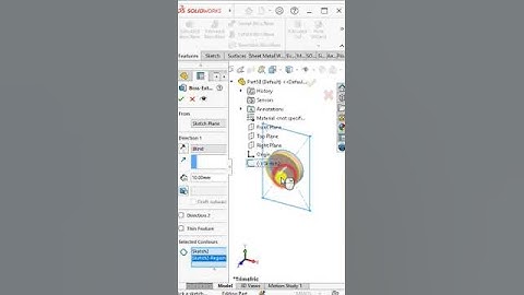 Solidworks extrude with sketch contours #3dmodelingsoftware #solidworks