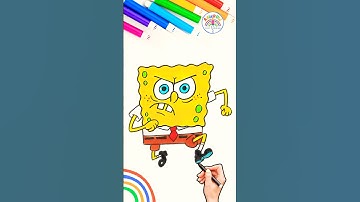 SpongeBob Squarepants | How to Draw SpongeBob Squarepants 🌈🧽👀 #spongebob #shorts #angry