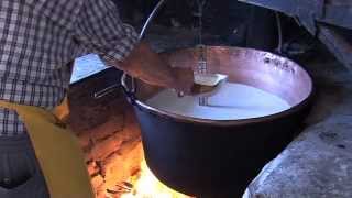 Channel Cheese - Making ricotta over an open fire in Northern Italy