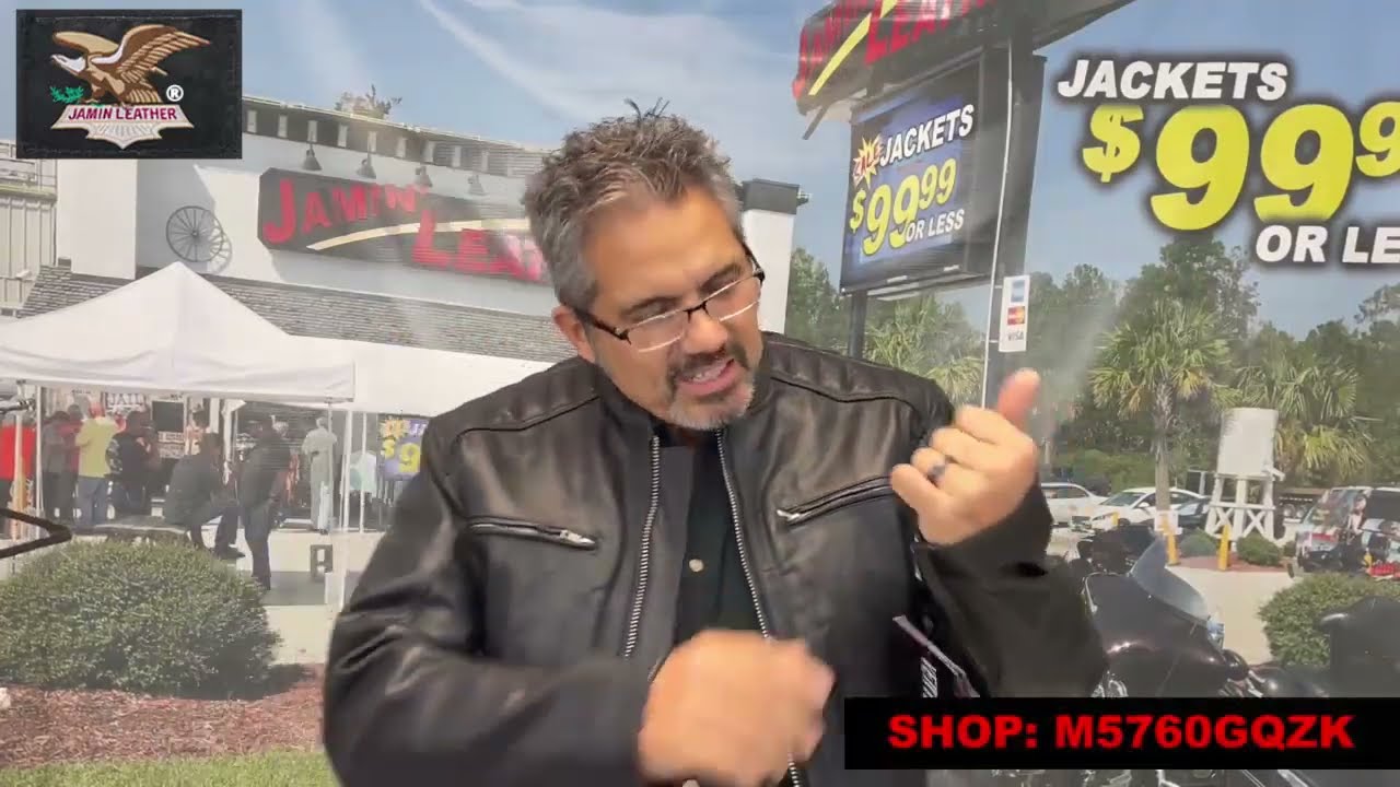 M5760GQZK - Men's Ribbed Shoulder Leather Motorcycle Jacket