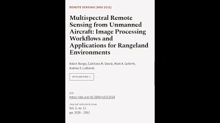 Multispectral Remote Sensing from Unmanned Aircraft: Image Processing Workflows and A... | RTCL.TV