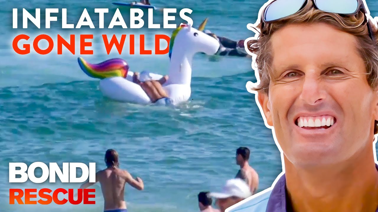 Inflatable Toys Cause Havoc On Bondi Beach - YouTube