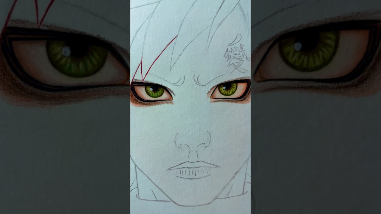 Colorindo olho - Gaara semi realista 