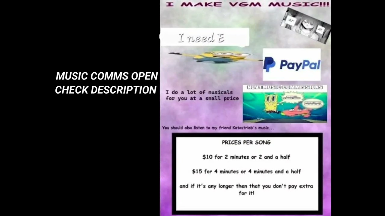 MUSIC COMMS OPEN (check description)