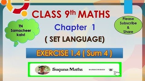 Class 9th Maths Chapter 1(Set language) Exercise 1.4 ( Sum 4 )🙂