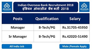 Namaskaar dosto, tranding news ke is video me maine aapse indian
overseas bank recruitment 2018 , ki vacancy details share hain.mujhe
umeed hai yeh vid...