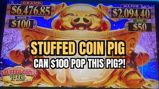 Stuffed Coin Pig Slot Machine — Can $100 Pop This Fat Pig?! HUGE Bonus Chase! 🐷💰