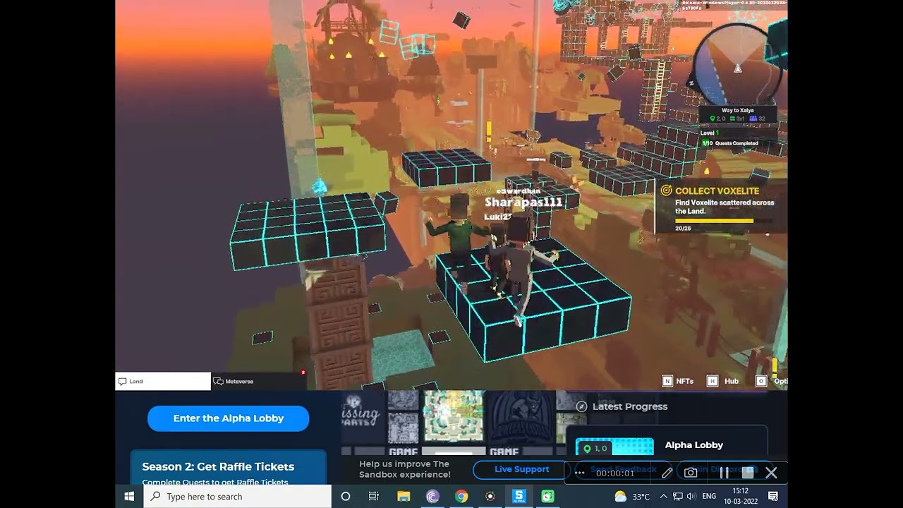 Sandbox Alpha Season 2 Play Game earn rewards (1000 Sand = $2800)