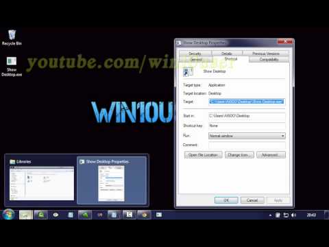 Windwos 7 Ultimate Tips : How to show desktop icon in Taskbar or Quick Launch