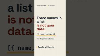 An Array of Objects — The Shape Real Data Actually Has  #javascript #learntocode  #webdevelopment