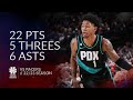 Anfernee Simons 22 pts 5 threes 6 asts vs Pacers 22/23 season