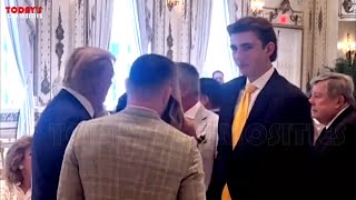 Barron Trump mingling with guests at Mar-a-Lago with Melania & Donald