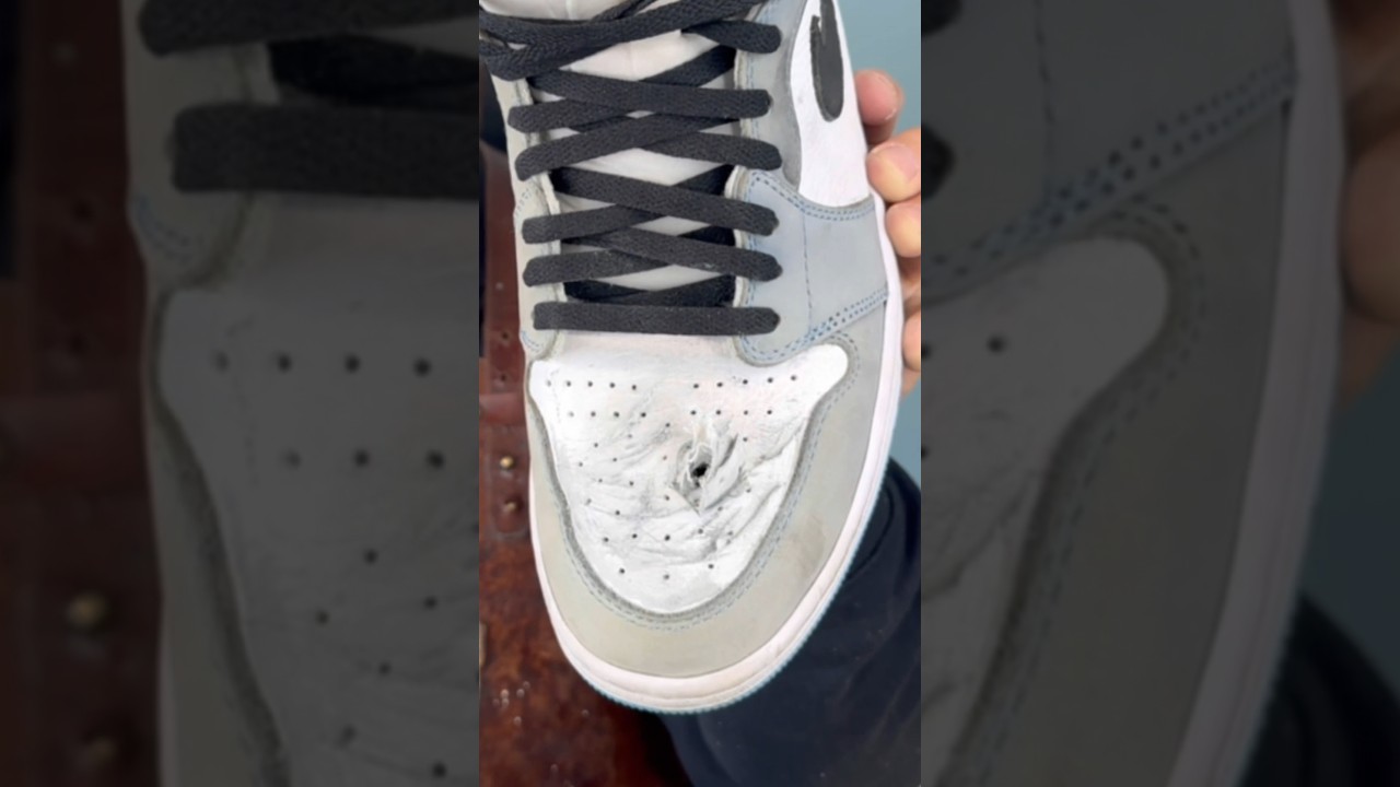 How to repair a hole on leather shoes #shoelada #sfc #shoecleaner #150bucks #queshoelada