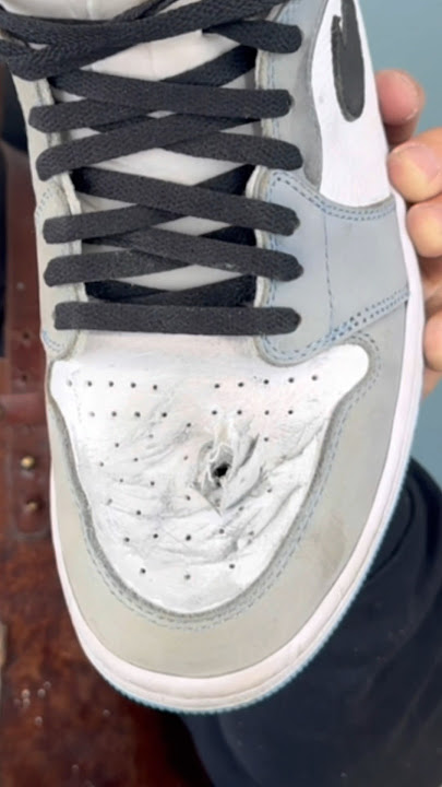 How to repair a hole on leather shoes #shoelada #sfc #shoecleaner #150bucks #queshoelada