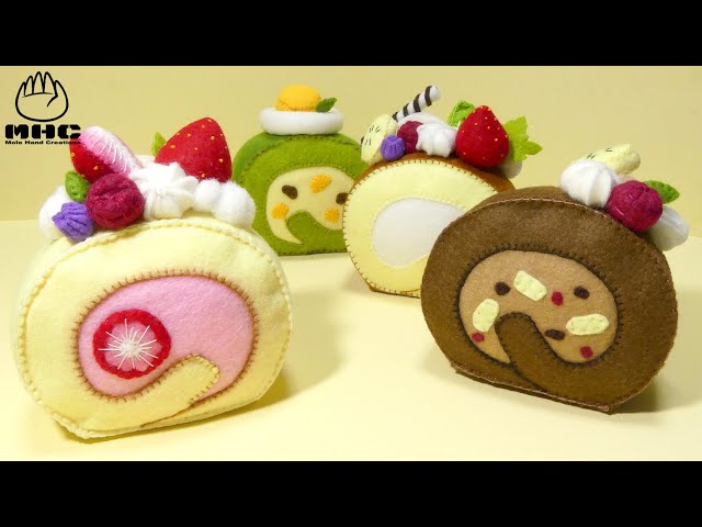Swiss roll cakes【Felt sewing toy】フェルトのロールケーキ - YouTube