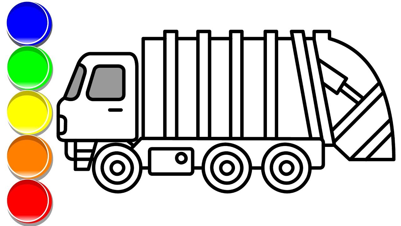 How to Draw a Garbage Truck | Truck Drawing for Kids | Truck Coloring