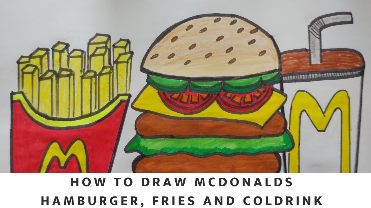 Featured image of post Mcdonalds Burger Drawing Happy meal surprise and easy step by step coloring for kids