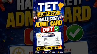 TET Admit Card 2026 Released ✅ | लगेच Check करा 🔥