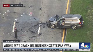 1 dead in wrong way crash on Southern State Parkway