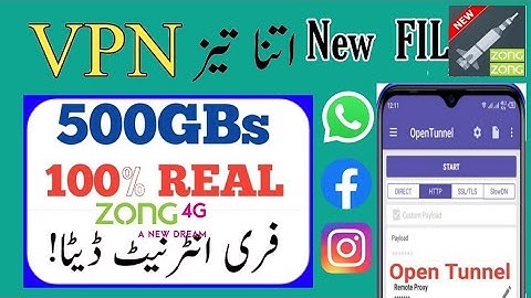Open Tunnel VPN File Khud Banain | Zong Free Internet | Unlimited free & Fast | pick a tricky