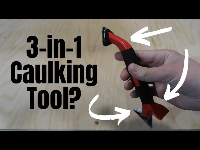 Hyper Tough 3-in-1 Caulk Tool with Stainless Steel Scraper End and Silicone  Rubber Smoother 