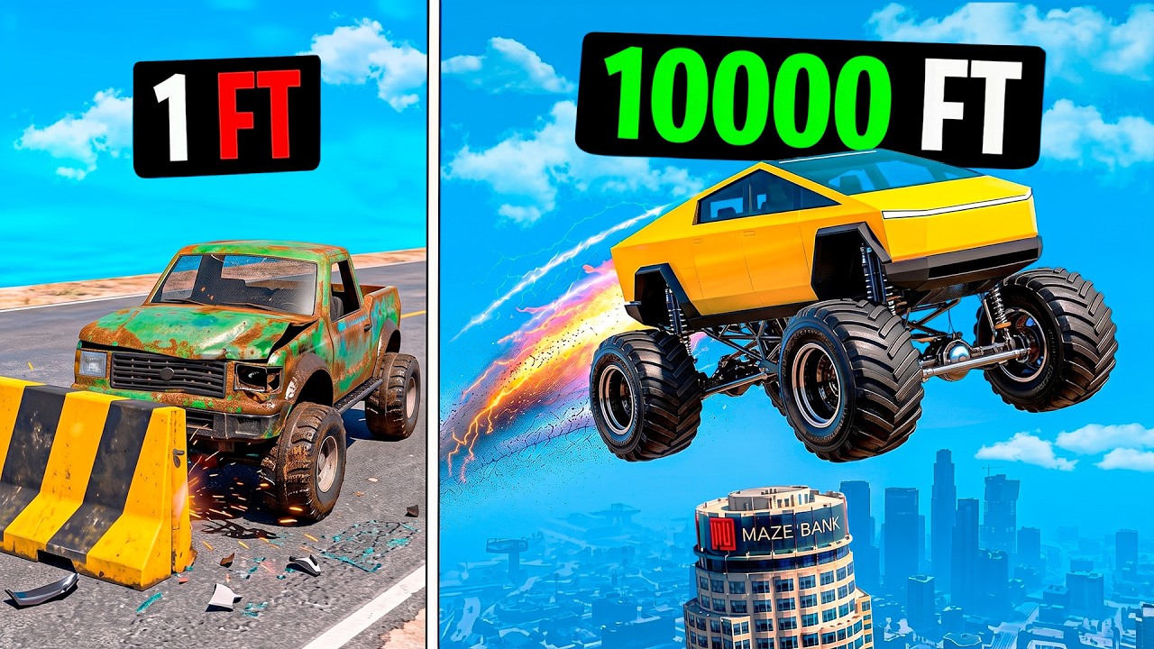 Every Time I Crash, My Monster Truck JUMPS HIGHER in GTA!