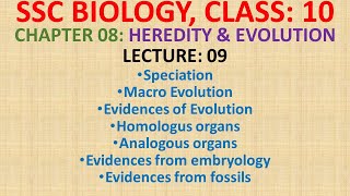 Speciation and Evidences of Evolution