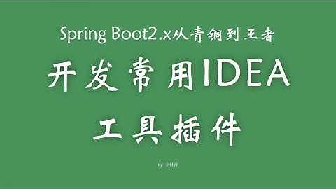 1 6 开发常用IDEA工具插件 SpringBoot从青铜到王者系列 教程