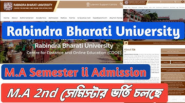 RBU Distance M.A 2nd Semester Admission 2023 || Rabindra Bharati University semester ii Admission