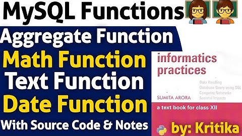Class XII | Informatics Practices IP 065 |#My_SQL_Functions | @VidhuMishra