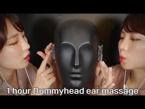 [ASMR] 한시간 더미헤드 맨손 귀 마사지와 이어 블로윙👂 | 한노시 #2.4