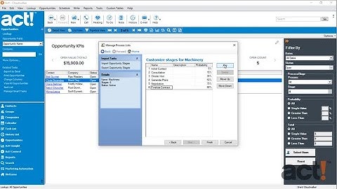 Act! Premium Training Videos - Modifying Opportunity Processes and Stages