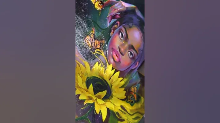 Supermassive Sunflower - Surreal Acrylic and Oil P...