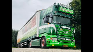 verhoeven transport compilation - open pipe sound scania R500