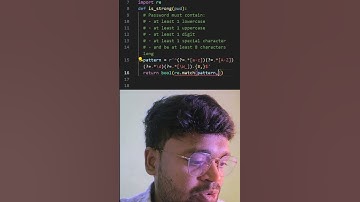 Validate Strong Passwords in Python Using REGEX 🔥 No If-Else Needed! #Shorts