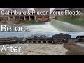 Before and After Pigeon Forge and Gatlinburg floods 2020